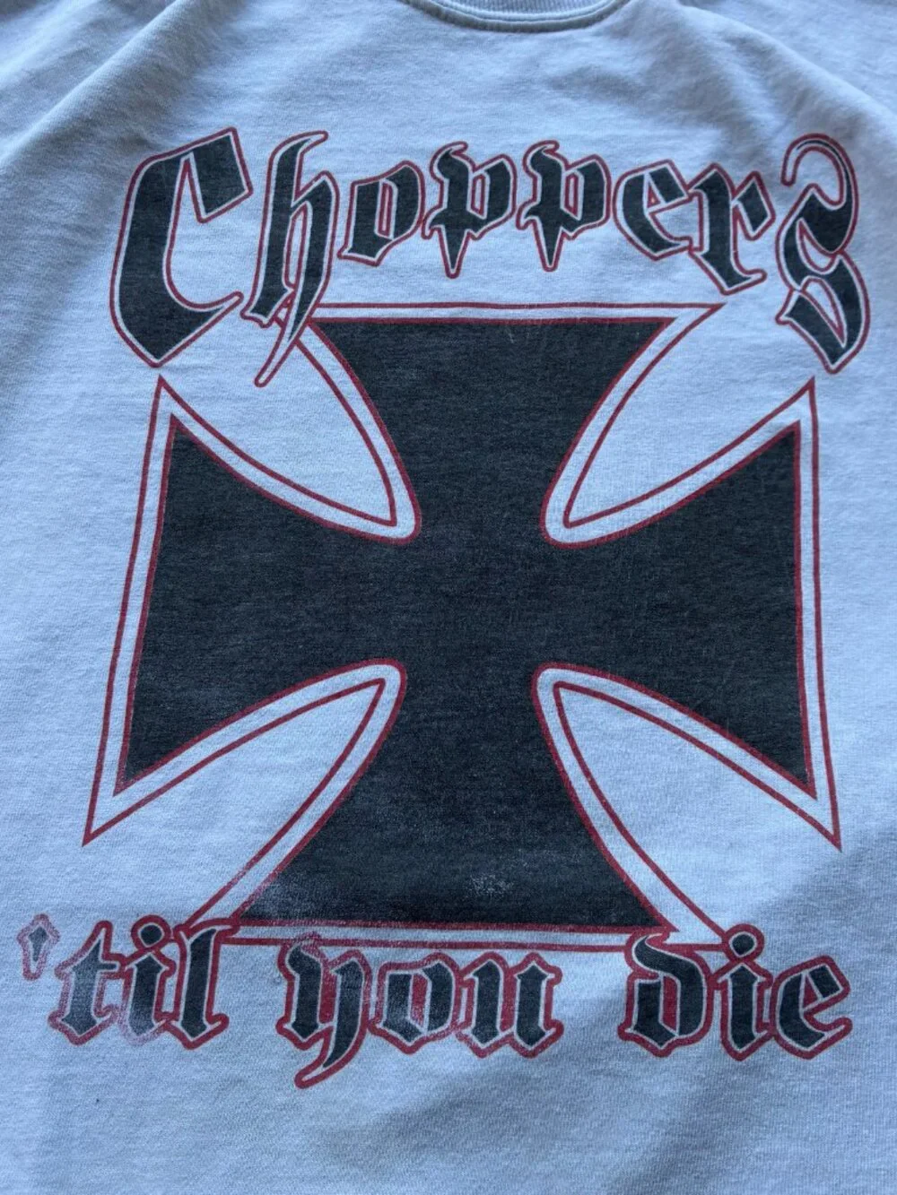 Y2K Choppers Til You Die J&P Cycles Iron Cross Flame Long Sleeve Tee XL WCC